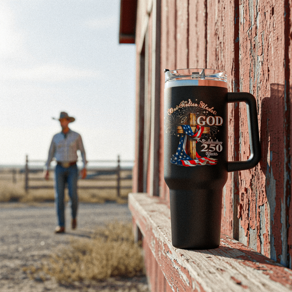 US Celebrates 250 Stainless Steel Tumbler - 40 oz GOD - N - CITY - US Celebrates 250