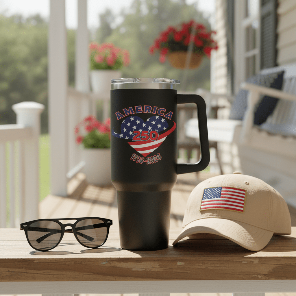 US Celebrates 250 Stainless Steel Tumbler - 40 oz HEART - US Celebrates 250