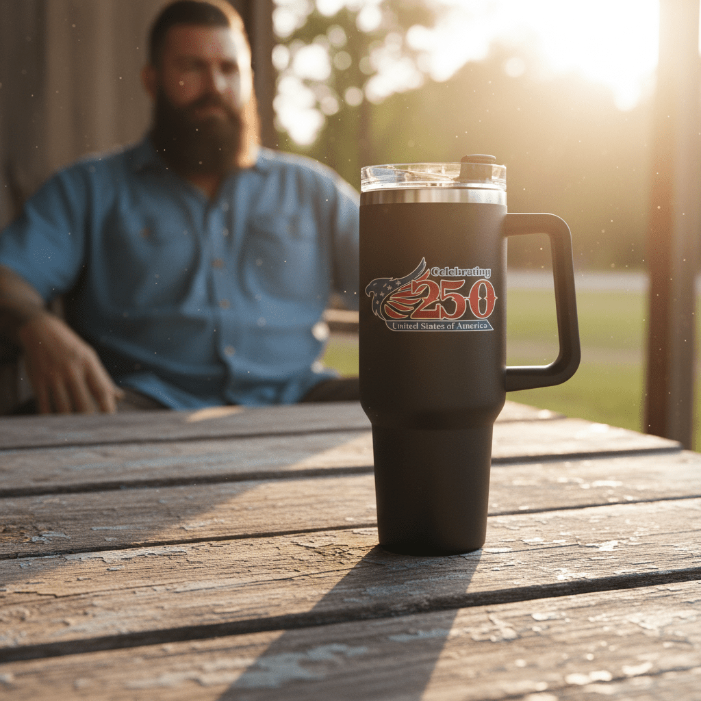US Celebrates 250 Stainless Steel Tumbler - 40 oz MAIN LOGO - US Celebrates 250