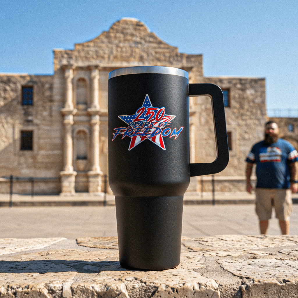 US Celebrates 250 Stainless Steel Tumbler - 40 oz STAR FREE - US Celebrates 250