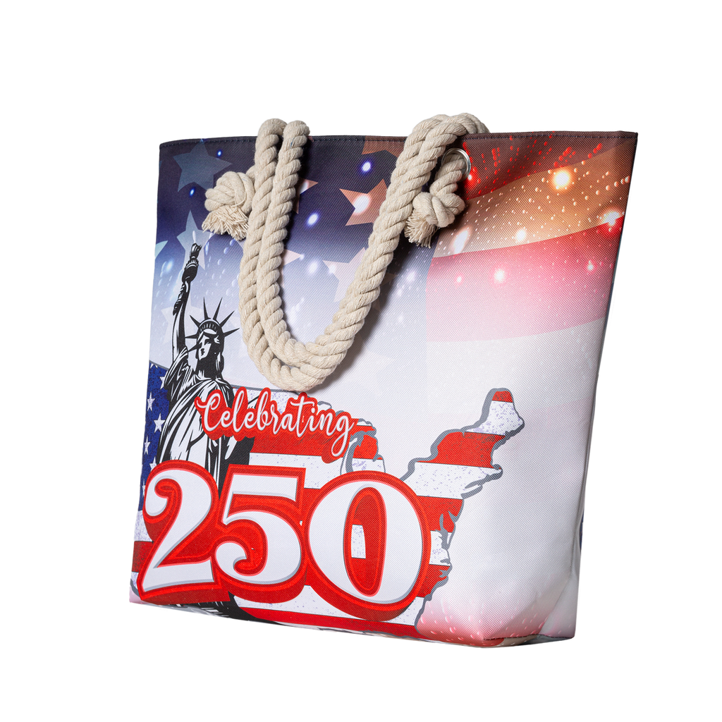 US Celebrates 250 Tote Bag - xsp - LBRT MAP Edition - US Celebrates 250