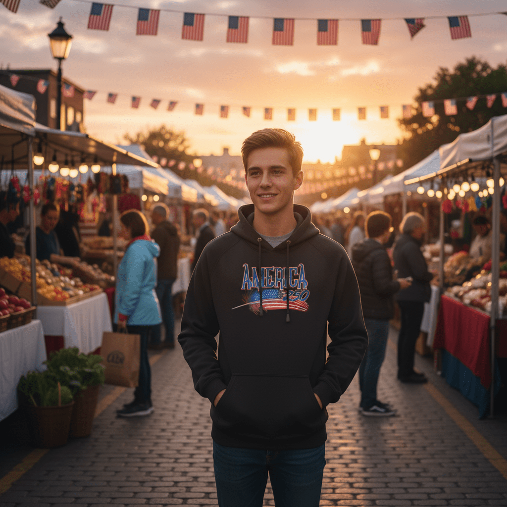US Celebrates 250 Unisex Graphic Hoodie - FEATHER - US Celebrates 250