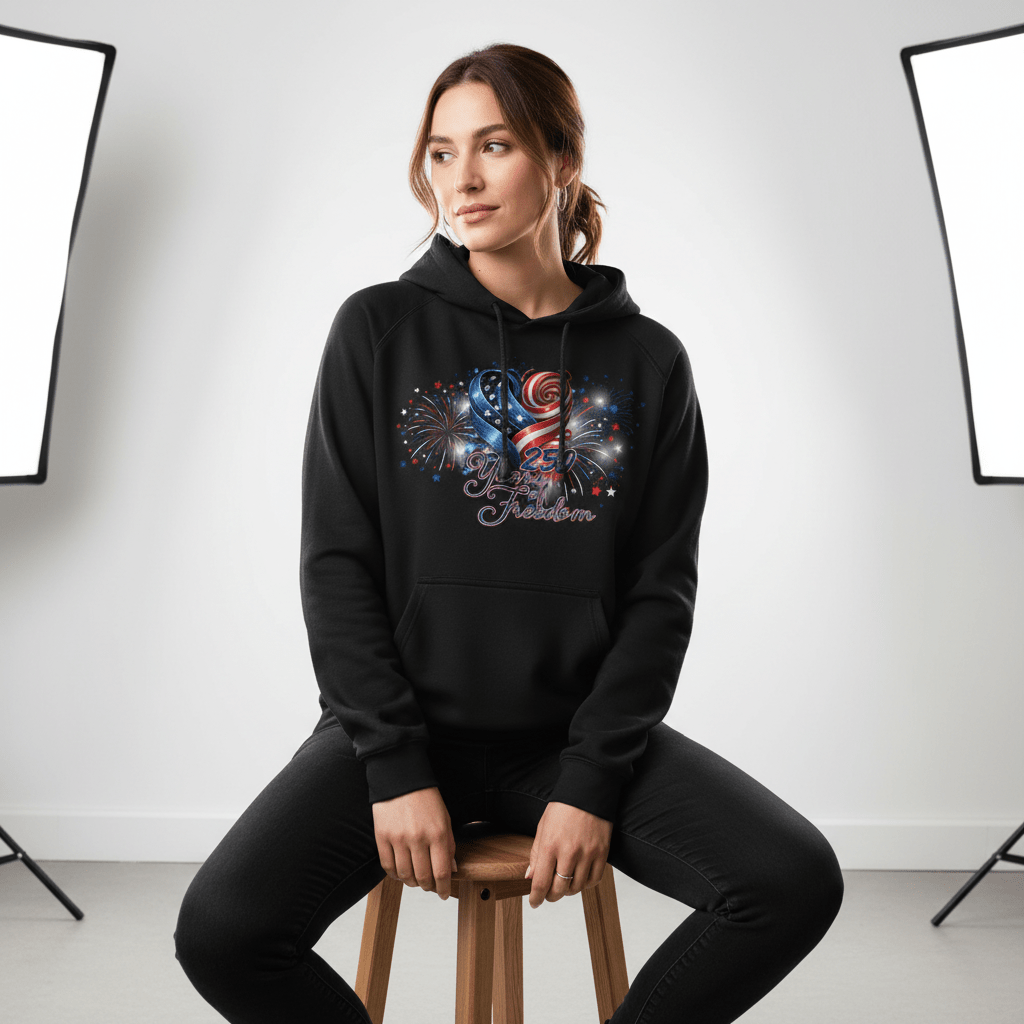 US Celebrates 250 Unisex Graphic Hoodie - HEART - US Celebrates 250