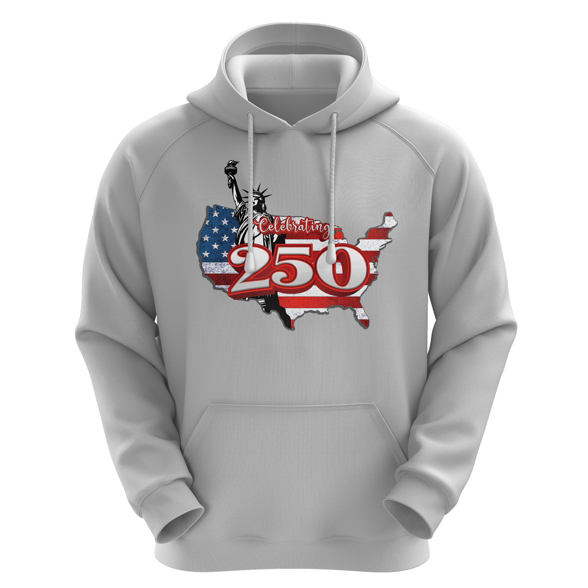 US Celebrates 250 Unisex Graphic Hoodie - LBRT MAP - US Celebrates 250