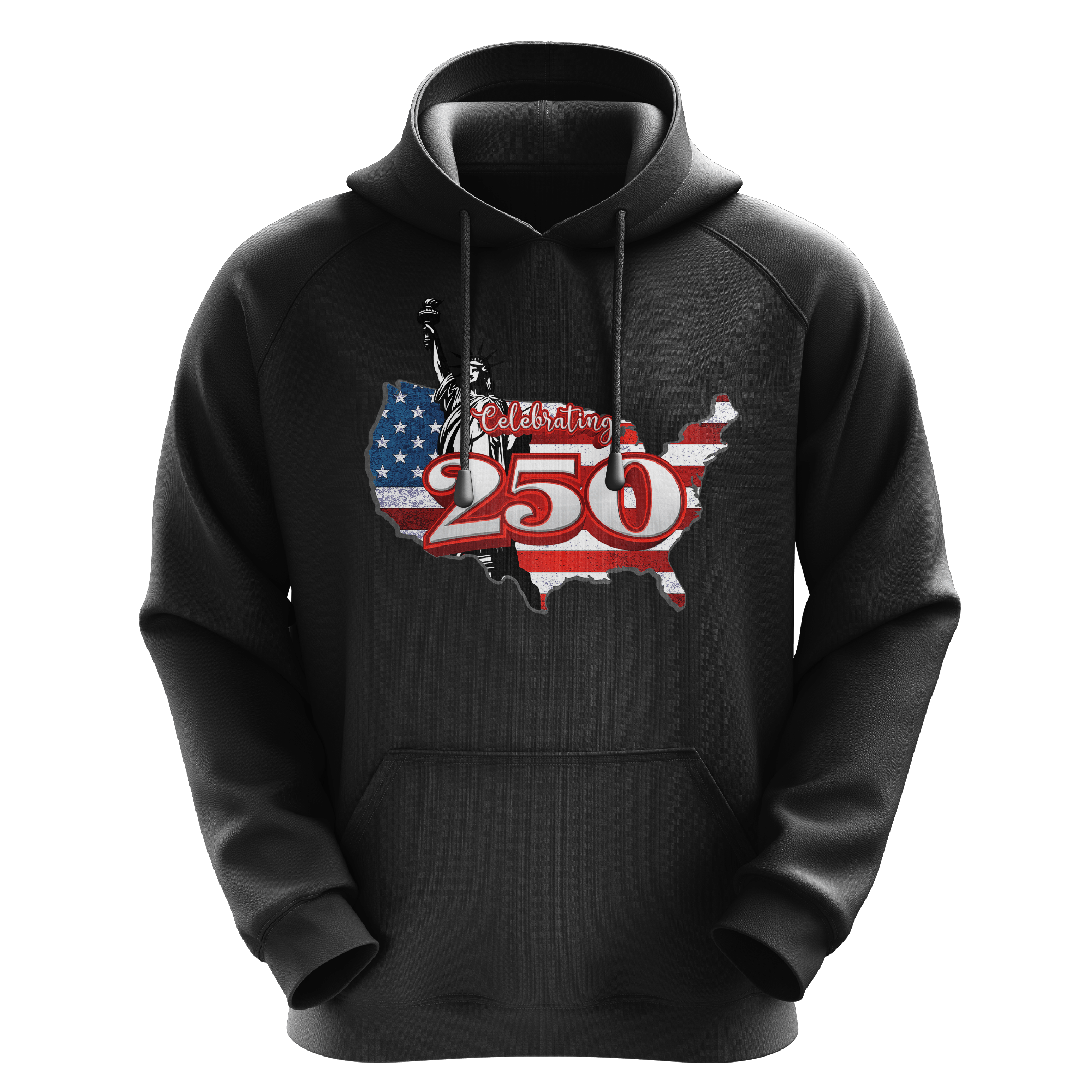 US Celebrates 250 Unisex Graphic Hoodie - LBRT MAP - US Celebrates 250