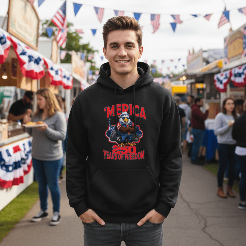 Unisex Graphic Hoodie - MERICA EG US Celebrates 250 Official