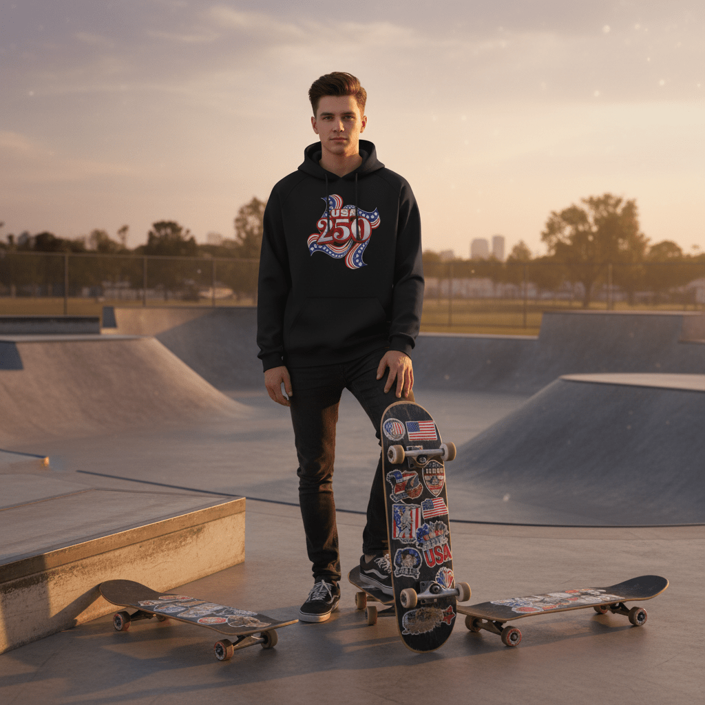 US Celebrates 250 Unisex Graphic Hoodie - RIBBON - US Celebrates 250