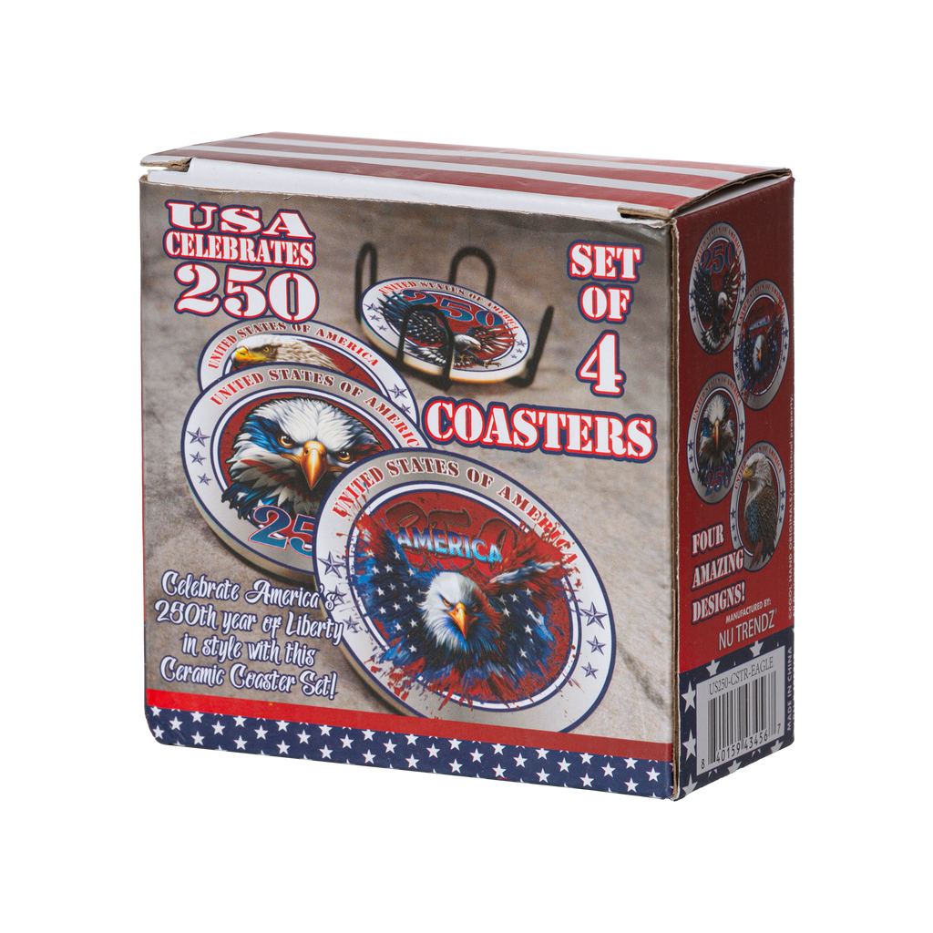 US Celebrates 250 Coaster Sets - EAGLE Edition